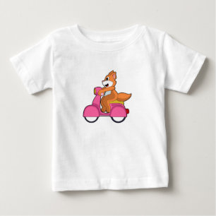 Cat as Biker with Scooter.PNG Baby T-Shirt