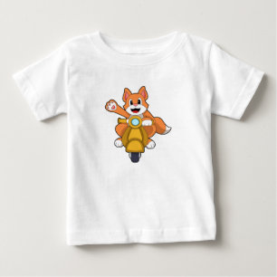Cat as Biker with Scooter.PNG Baby T-Shirt