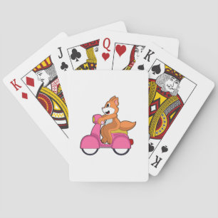 Cat as Biker with Scooter.PNG Playing Cards