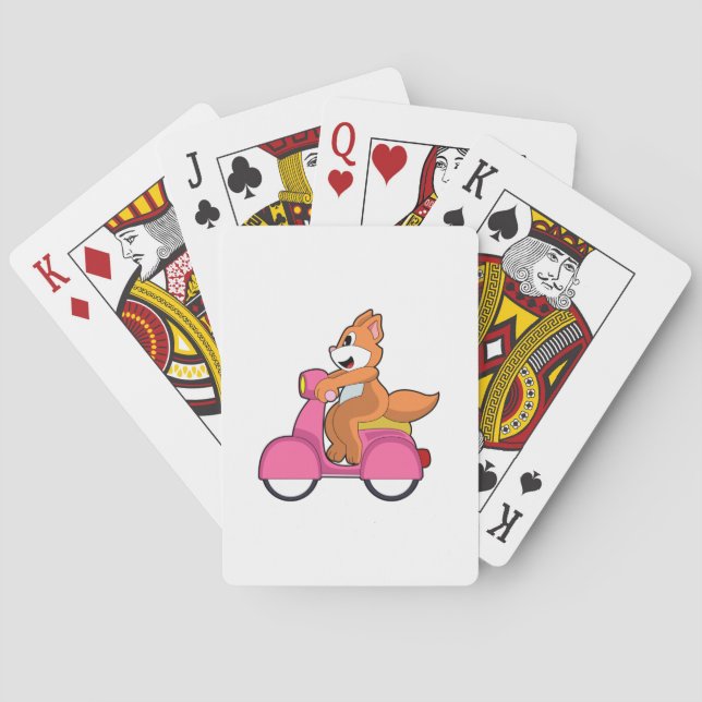 Cat as Biker with Scooter.PNG Playing Cards (Back)