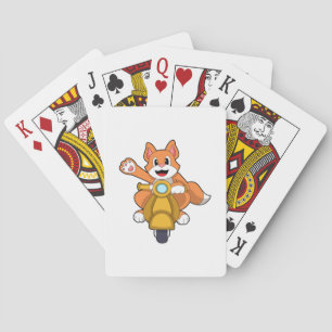 Cat as Biker with Scooter.PNG Playing Cards