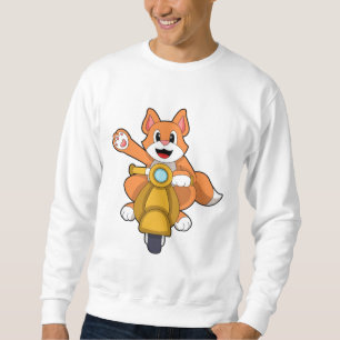 Cat as Biker with Scooter.PNG Sweatshirt