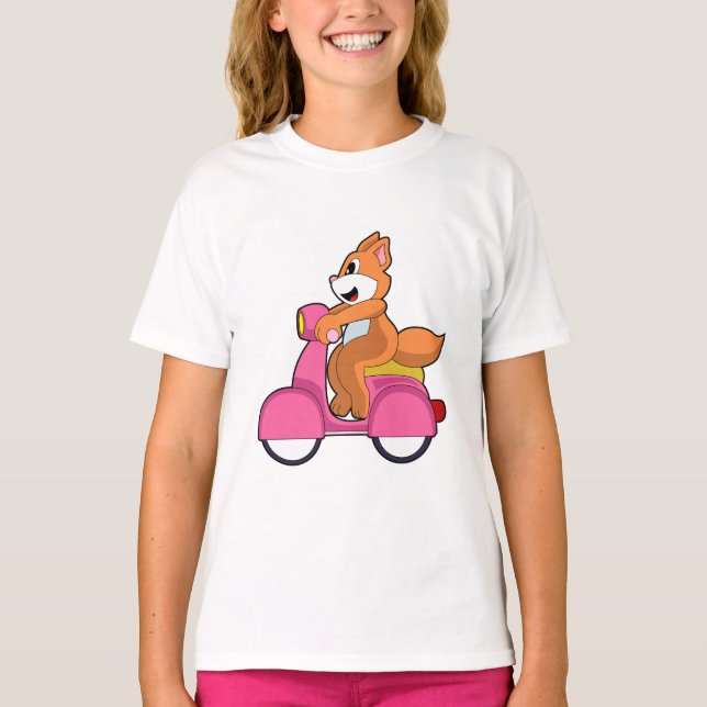 Cat as Biker with Scooter.PNG T-Shirt (Front)
