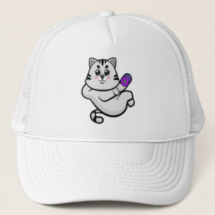 Cat as Bodybuilder with Dumbbell Trucker Hat