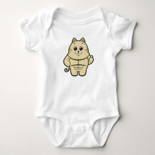 Cat as Bodybuilder with Six pack Baby Bodysuit