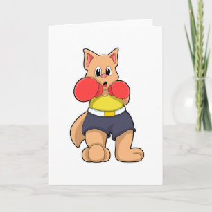 Cat as Boxer at Boxing Card