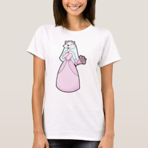 Cat as Bride with Bunch of Flowers T-Shirt