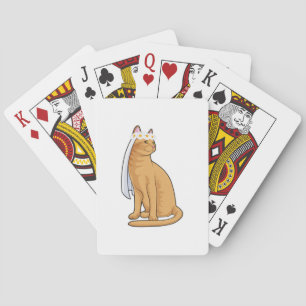 Cat as Bride with Veil Playing Cards