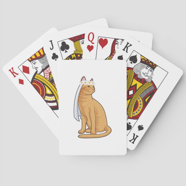 Cat as Bride with Veil Playing Cards (Back)