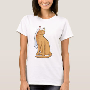 Cat as Bride with Veil T-Shirt