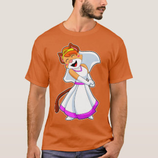 Cat as Bride with Wedding dress Crown T-Shirt