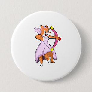 Cat as Bride with Wedding dress.PNG 7.5 Cm Round Badge