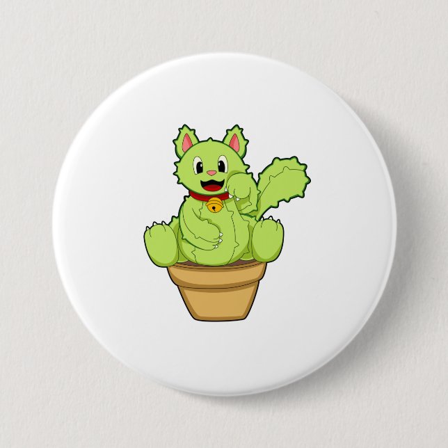 Cat as Cactus 7.5 Cm Round Badge (Front)