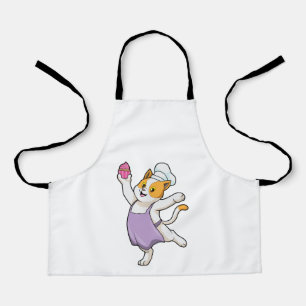 Cat as Cook with Cooking apron & Muffin