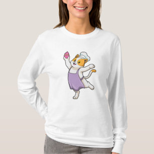 Cat as Cook with Cooking apron & Muffin T-Shirt