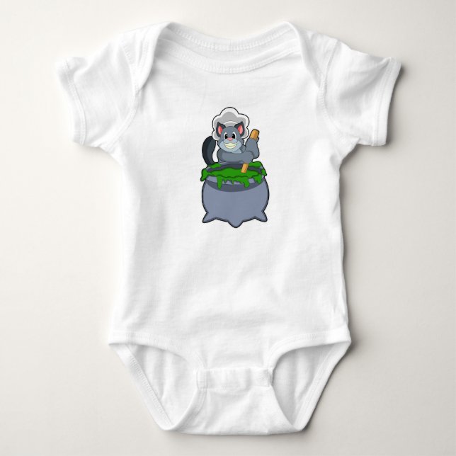 Cat as Cook with Magic potion Baby Bodysuit (Front)