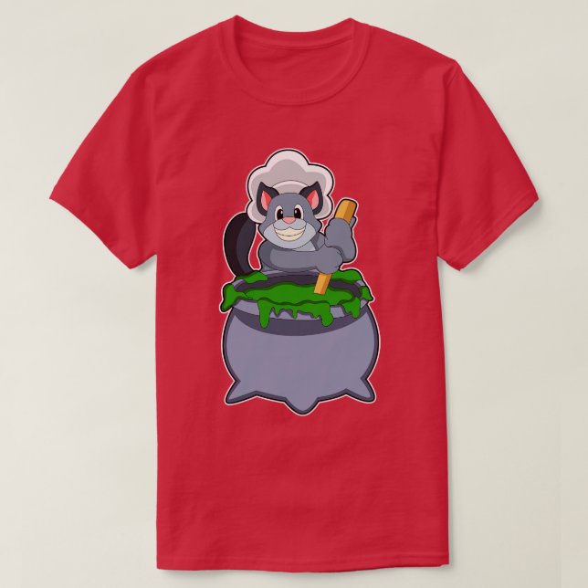 Cat as Cook with Magic potion T-Shirt (Design Front)