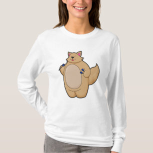 Cat as Dart player with Darts T-Shirt