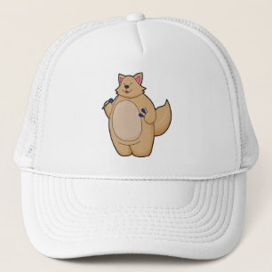 Cat as Dart player with Darts Trucker Hat