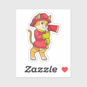 Cat as Firefighter with Axe