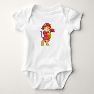 Cat as Firefighter with Axe Baby Bodysuit
