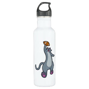 Cat as Football player with Football 710 Ml Water Bottle
