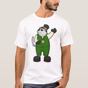 Cat as Groom with Coffee & Hat T-Shirt