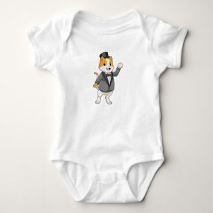 Cat as Groom with Ribbon Baby Bodysuit