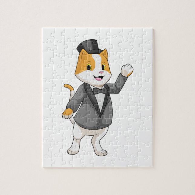 Cat as Groom with Ribbon Jigsaw Puzzle (Vertical)