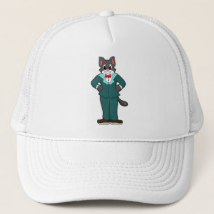 Cat as Groom with Suit & Ribbon Trucker Hat