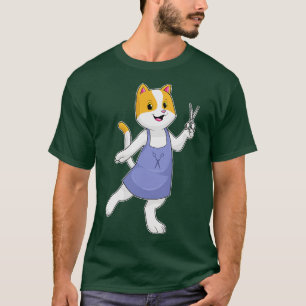 Cat As Hair Stylist With Scissors T-Shirt