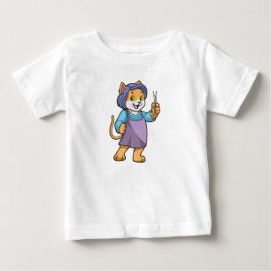 Cat as Hairdresser with Scissors Baby T-Shirt