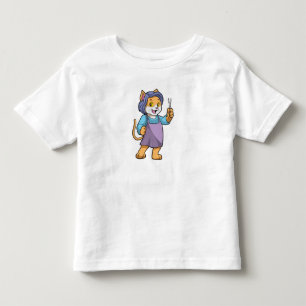 Cat as Hairdresser with Scissors Toddler T-Shirt