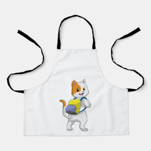 Cat as Hiker with Backpack Apron