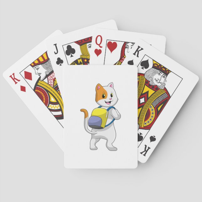 Cat as Hiker with Backpack Playing Cards (Back)