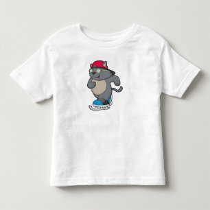 Cat as Ice Skater with Ice skates Toddler T-Shirt