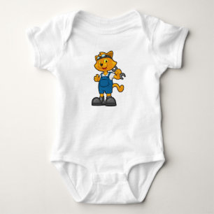 Cat as Mechanic with Spanner Baby Bodysuit