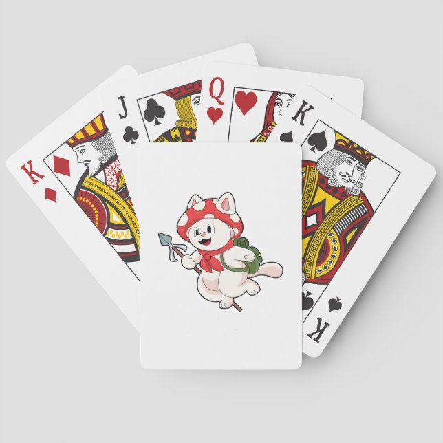 Cat as Mushroom picker with Mushroom Playing Cards (Back)