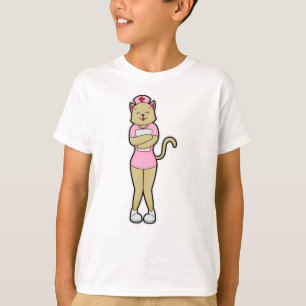 Cat as Nurse with Medical List T-Shirt