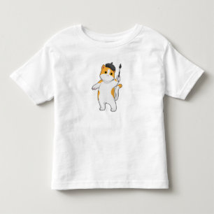 Cat as Painter with Paint brush Toddler T-Shirt