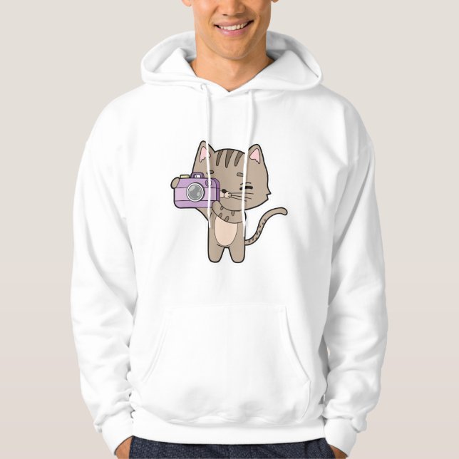 Cat as Photographer with Camera Hoodie (Front)