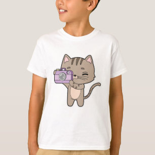 Cat as Photographer with Camera T-Shirt