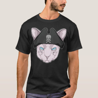 Cat as Pirate with Pirate hat T-Shirt