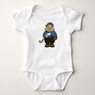 Cat as Postman with Envelope & Bag Baby Bodysuit