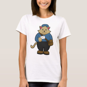 Cat as Postman with Envelope & Bag T-Shirt