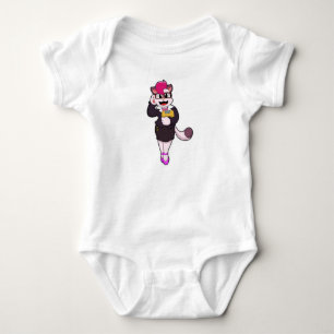 Cat as Secretary with Notepad Baby Bodysuit