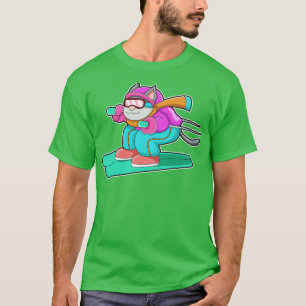 Cat as Ski jumper with Ski Ski goggles T-Shirt