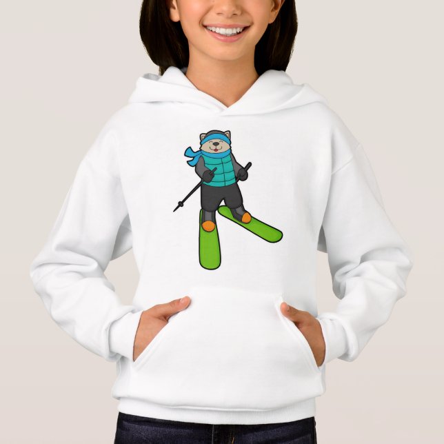 Cat as Skier with Ski (Front)