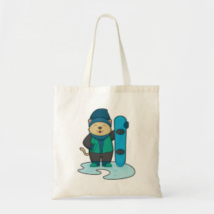 Cat as Snowboarder with Snowboard Tote Bag