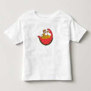 Cat as Surfer with Watermelon Toddler T-Shirt